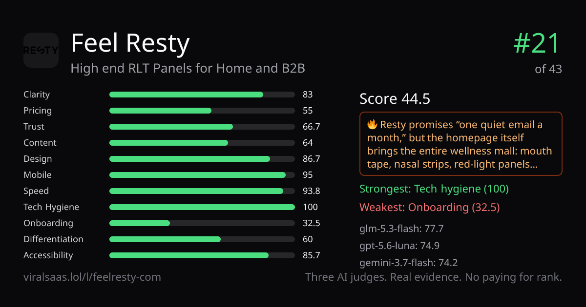 Feel Resty verdict card